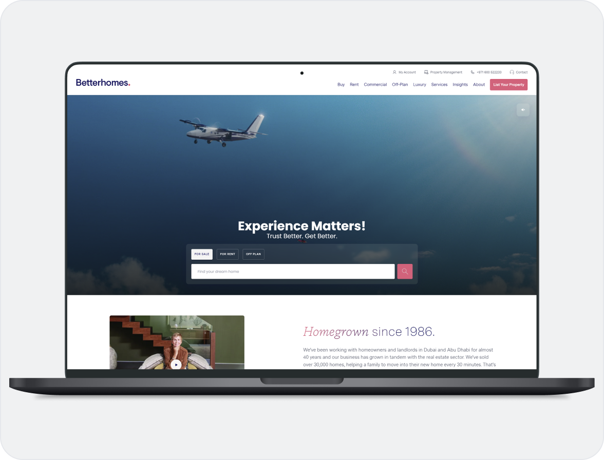 Betterhomes Real Estate Website Design & Development Case Study